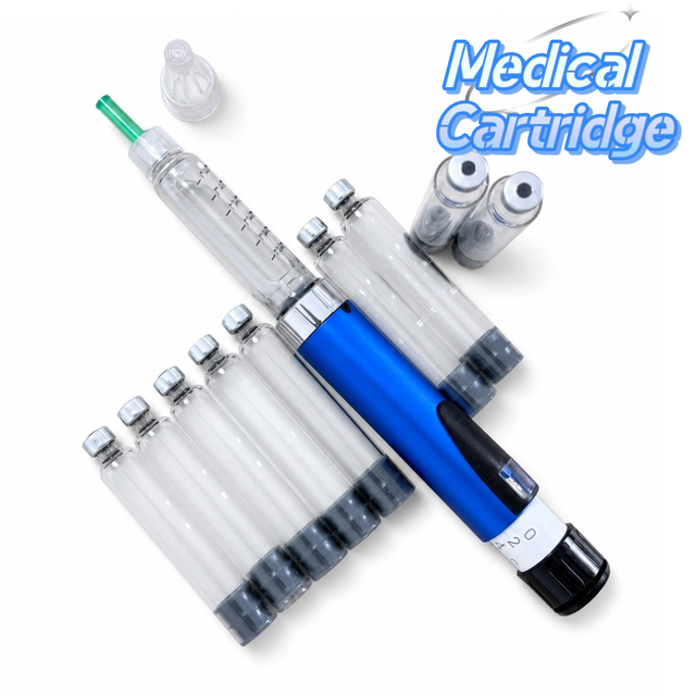 Peptide Serum Storage 3ml Transparent Sealed Sterile Glass Ampoule with Aluminum Cap Rubber Stopper