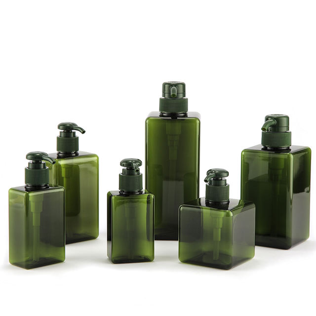 100 150 250 280 450 650ml PETG Square Cosmetic Lotion Pump Bottle for Hand Sanitizer Shampoo Liquid Detergent Skin Care Serum