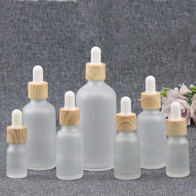 In Stock 5ml 10ml 15ml 20ml 30ml 50ml 100ml Frosted clear Glass Cosmetic Essential Oil Dropper Pipette Bottle