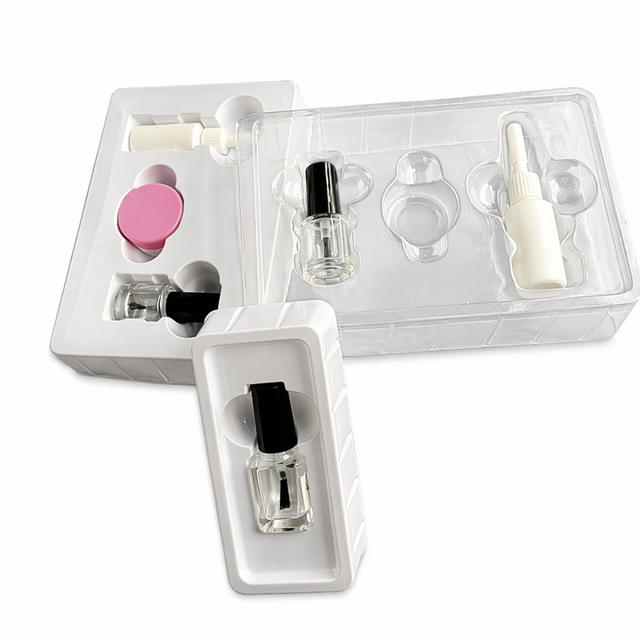 Clear Recyclable Eco-friendly Waterproof Blister Pack for Cosmetic Gift Set Custom Fit Packaging for Perfume Eye Cream Lipstick