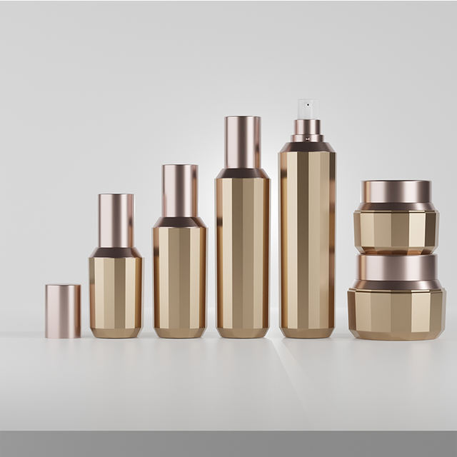 Cosmetics Packaging Sets Acrylic Jar Plastic Bottle Custom for Polygon Body Lids for Cream Skin Care Lotion Shampoo Products