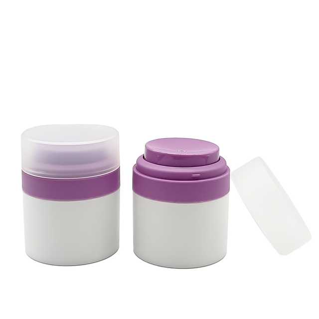 PMMA Plastic Airless Cream Jar 15ml 30ml 50ml 100ml Capacities White Cap for Skin Care & Cosmetics PP Base Material