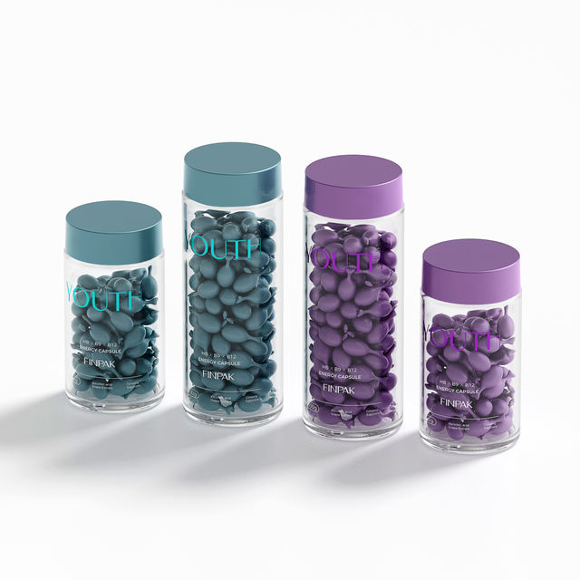 Matte Frosted Glass Capsule Bottle UV-Protected Glass Container for Skincare Serum & Supplements with Airtight Lid