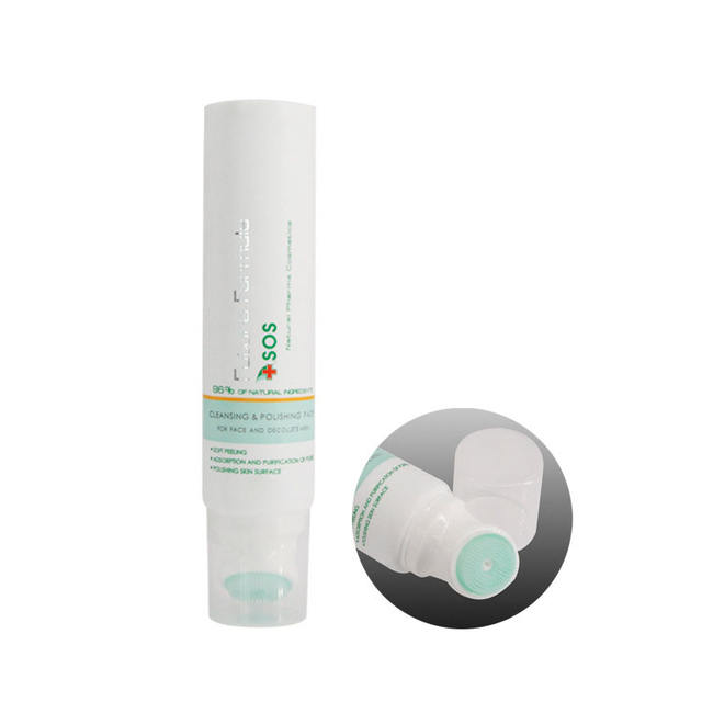 Cosmetic Plastic Tube Packaging for Face Wash With Silicone Applicator Massage Head 100ml Cosmetic Facial Cleanser Plastic Tube