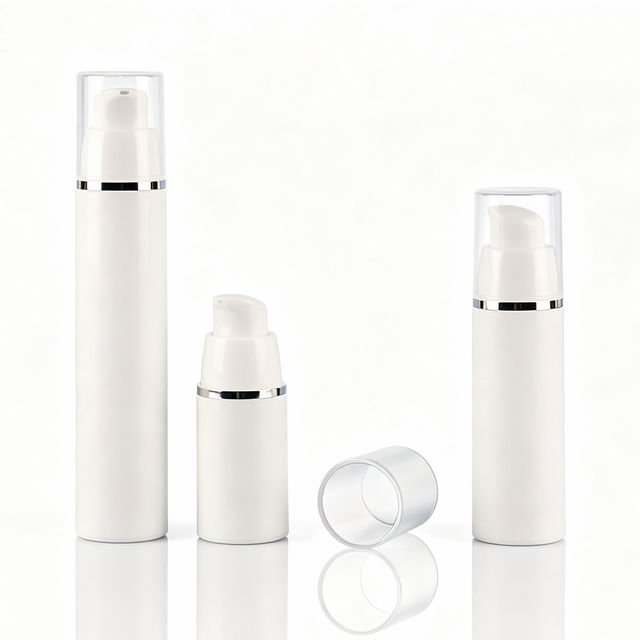 15ml 30ml 50ml Empty Airless Pump Bottle PP Round Vacuum Cosmetic Lotion Bottle for Serum Cream Wholesale Skincare Plastic