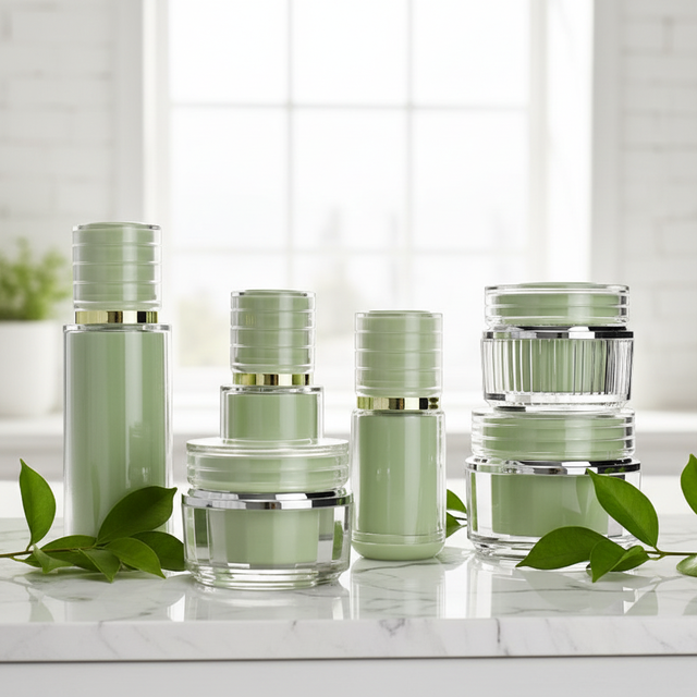 High Quality PMMA Acrylic Eye Cream Jars with Easy Open End and Gold Stamp Cosmetic Packaging with Cap