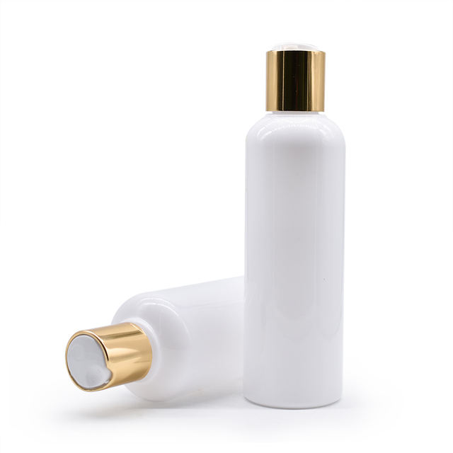 Cheap Price Low Moq New Design Gloss White 120ml Pet Bottle Portable With Gold Disc Cap 4oz Bottle For Shampoo