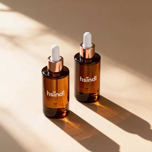 Luxury Flat Shoulder Amber Brown Tincture 20ml 30ml 50ml Empty Glass Tanning Hair Oil Container Serum Skincare Dropper Bottles