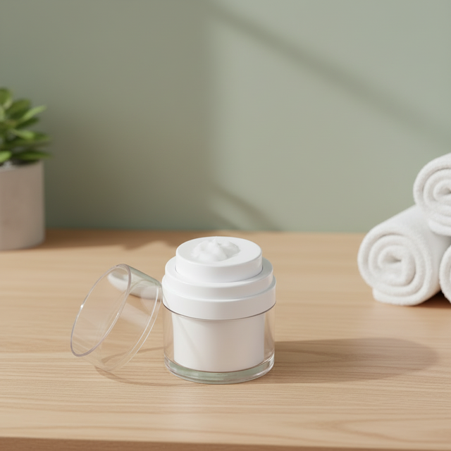 Refillable Airless Cream Jar with PP+AS Material and Refillable Top Press Pump for Skin Care Serum and Cosmetic Packaging