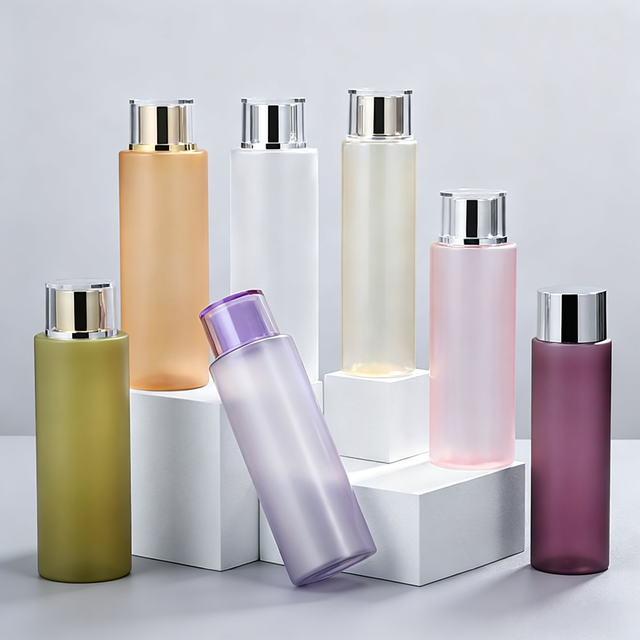 High Quality Empty Frosted Acrylic PET Flat PP Matte Toner Bottle 100/120/150/200ml Screw Cap Cosmetic Personal Care Packaging