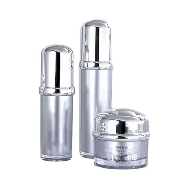 30g 50g 50ml 80 100ml 120ml Eco Friendly Wholesale Empty Luxury Skin Care Packaging Round Acrylic Cosmetic Plastic Bottle Set