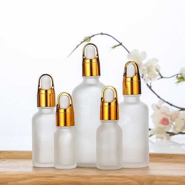 5ml 10ml 15ml 20ml 30ml White Frosted Glass Perfume Bottle Stand Up Safety Cosmetic Glass Bottle