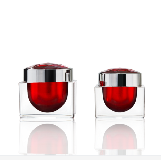 Square Shape Cosmetic Acrylic Bottle 50g 30g Empty Lotion Toner Serum Pump Face Cream Container Jar Luxury Skincare Set