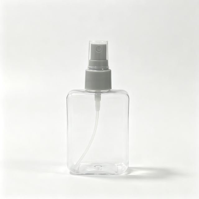 90ml Flat Square for PET Fine Mist Spray Bottle Light Gray Sprayer Portable Empty Refill Toner Fragrance Cosmetic Packaging