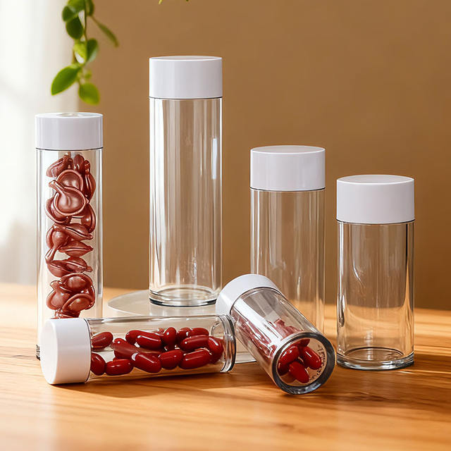 50ml 80ml 100ML PET Thick Wall Plastic Cosmetic Bottle High-end Serum Capsules Essence Oil Capsules Bottle with Screw Cap