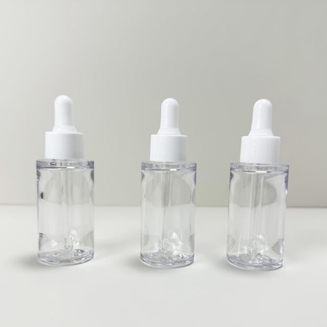 Empty PETG Material Transparent Serum Bottle With Dropper 30ml Oil Serum Cosmetic Bottle Plastic PETG Bottle for Skin Care Oil