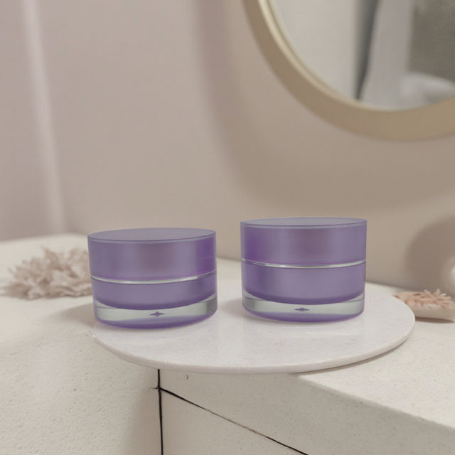 PMMA Acrylic Luxury Purple 15g-100g Empty Cosmetic Jars Eco-Friendly Skincare Packaging for Cream Lotion Containers Customizable