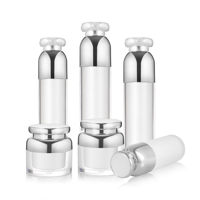 White Acrylic 30ml-120ml Bottles Pump Sprayer Skin Care Serum & Cream Customized Logo