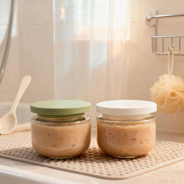 Stock 250ml Skincare Packaging Wide Mouth Clear Hair Mask Jar Reusable 8oz Body Butter Cream Jar Green Plastic Screw Cosmetics