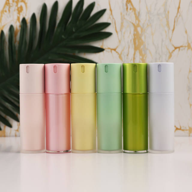 Wholesale 15ml 30ml 50ml Acrylic Pink Body Acrylic Cosmetic Packaging Bottles Luxury Essence Lotion Pump Airless Bottle