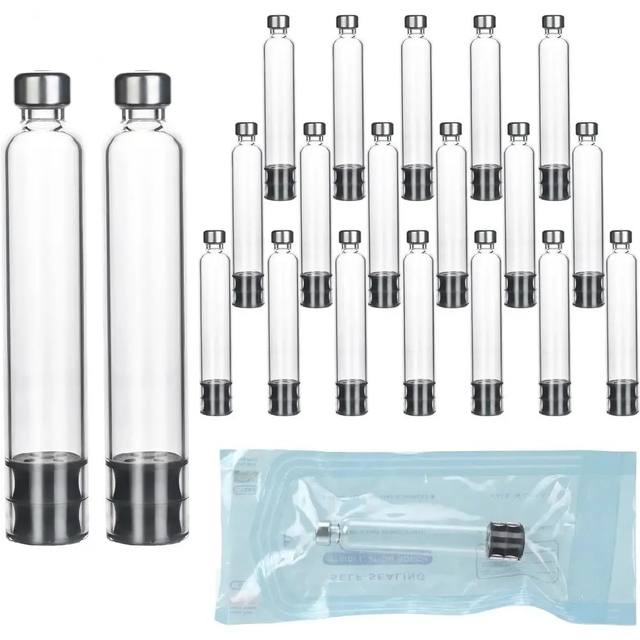 Facial Serum Packing 3ml Transparent Sealed Sterile Glass Ampoule with Aluminum Cap Rubber Stopper