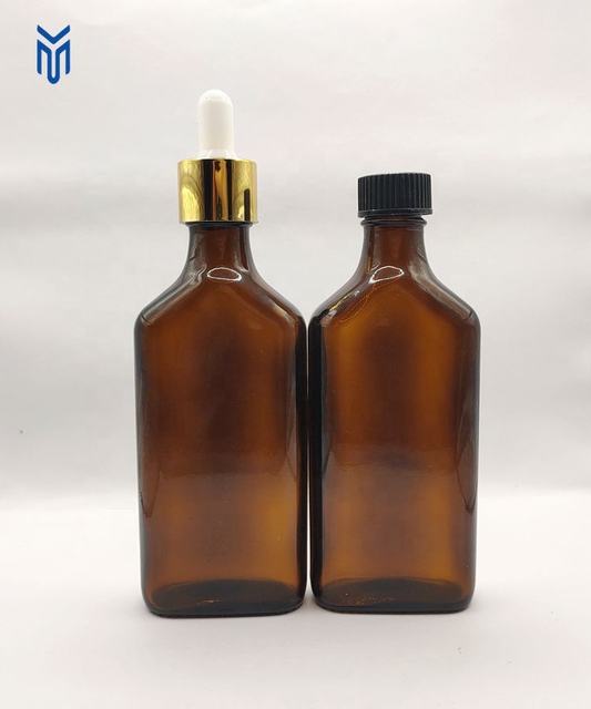 Luxury 100ml Amber Cosmetic Dropper Bottle Cosmetic Skin Care Containers and Packaging Moroccan Oil Glass Bottle