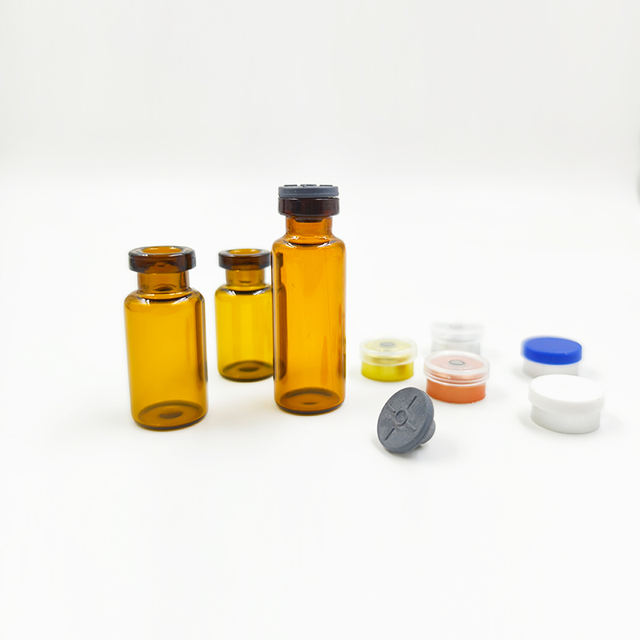 High Quality 3ml 5ml 10ml 20ml 30ml Amber Clear Medical Ampoule Packaging Material Brown Glass Vial With Rubber Cap