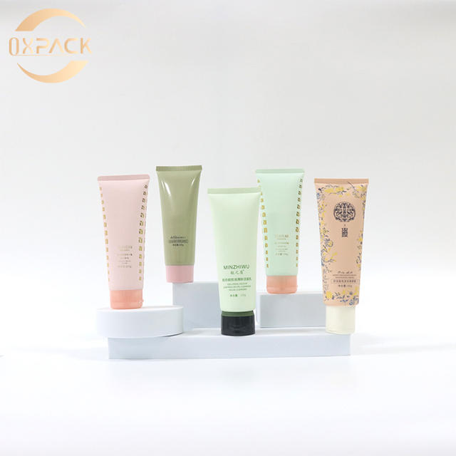 Custom Logo PP Plastic Cosmetic Soft Squeeze Tube 120ml Skin Care Facial Wash Hand Body Cream Flip Top Hot Stamping Packaging