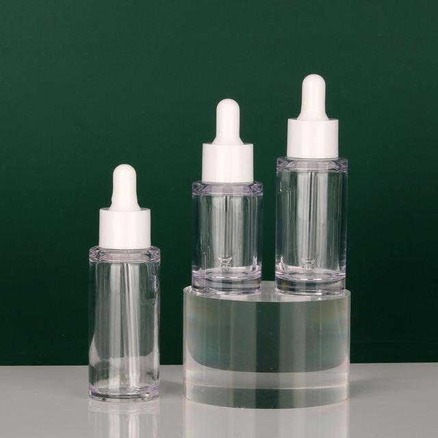 T0906-C 20ml 30ml 40ml 50ml Transparent Plastic Bottle PET Cosmetic Package Serum Plastic Bottles Droppers Essential Oil Bottle
