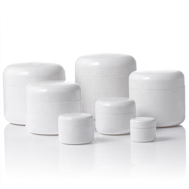 Double Wall 100ml 200ml 8oz 4oz PP Plastic Dome Lid Cream Jars Cosmetic Polypropylene Jar Face Body Butter Scrub Jars