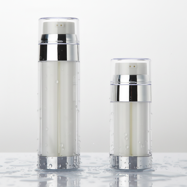 New Arrival 2 in 1 Double Dual Chamber Cylinder 15ml*2 25ml*2 50ml*2 Airless Pump Serum Lotion Bottle Dispenser for Packaging