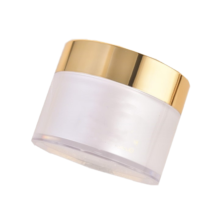 100g 150g Think Wall Pearl White Cap Shiny Gold Cosmetic Jars Double-layer Acrylic Plastic Jar for Cream Containers