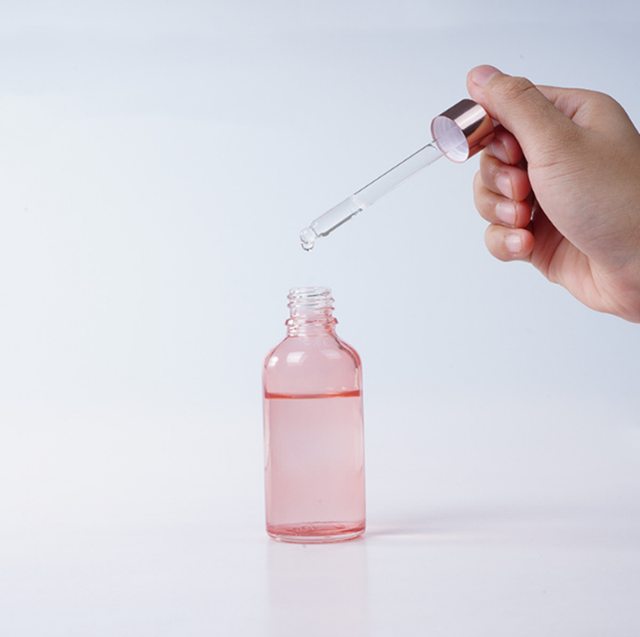 Customizable Pink Glass Dropper Bottle With Dropper For Essential Oil Serum Cosmetic Wholesale Supply