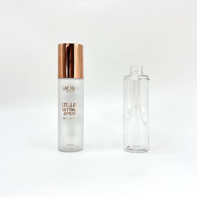 Wholesale Custom 100ml Transparent Frosted PET Cylindrical Screw Cap Spray Bottle for Toner and Serum Travel Container