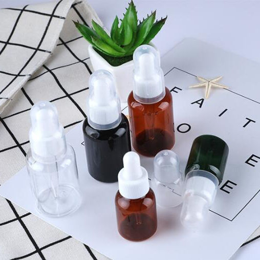 PCR Empty Refillable 25ml 35ml 50ml PET Plastic Bottle with Dropper for Cosmetic Essence Serum Essential Oil