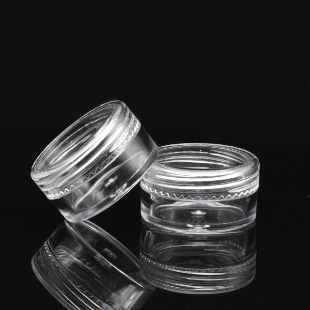 High Quality 2.5ml 3ML 5ML 15ml 20ml 10ml Round Transparent PS Small Cosmetic Jar 2.5g 3g 5g 15g 10g Plastic Jar with Screw Lid