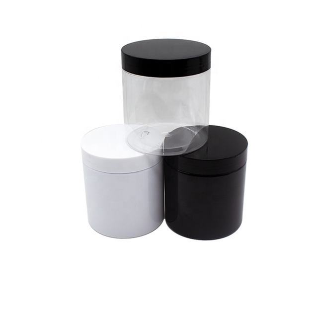 Wholesale Customization 400ml Pet Colored Wide Mouth Round Jar with pp Lids for Cosmetic Packaging