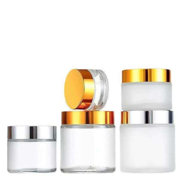 Wholesale Borosilicate Glass Jars 30g Empty Cosmetic Cream Containers Plastic Cap 5g-100g for Face Cream Eye Cream Skin Care