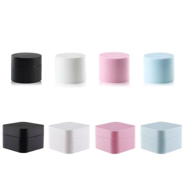 Colorful Cosmetic Jar Skin Care Cream Container PP Plastic Empty Sample Cute 5ml 15g 20g 30g 50g Matte White Blue Pink Black
