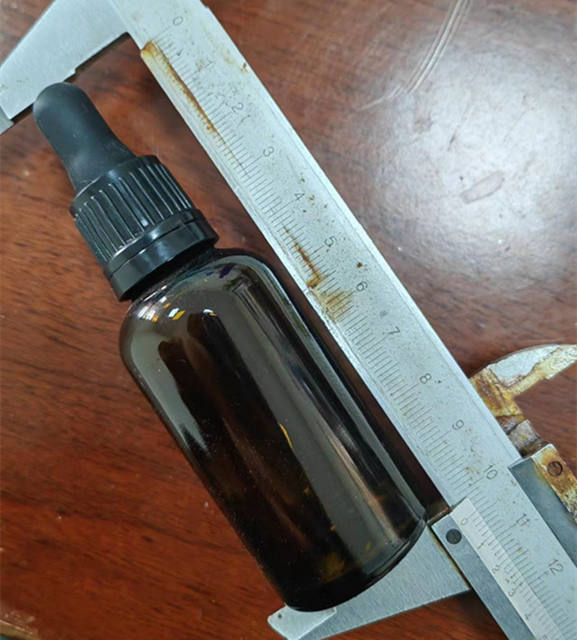 30ml Amber Glass Essential Oil Bottle With Black Tamper Evident Cap & Matte Rubber Top and Round Elbow Dropper Pipette
