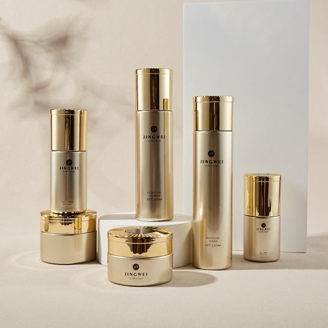 30g 50g 30ml 40ml 100ml 120ml Custom Luxury Glod Cosmetic Glass Packaging Bottle Set Cream Jar Packaging Lotion Toner Container