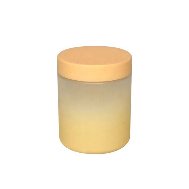 Trendy Designs Luxury Matte Pastel 8oz 250ml Yellow PET Cosmetic Jar for Shampoo Lotion Scrub Butter Clay Body Mask