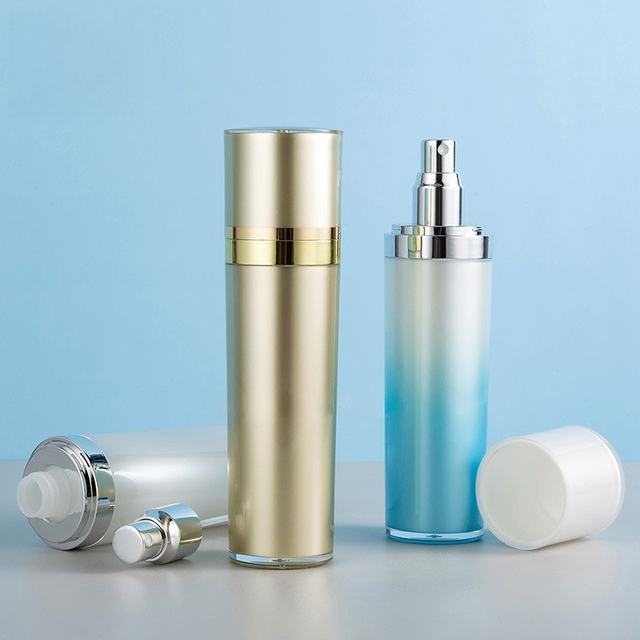 Luxury Gradient Electroplated Acrylic Cosmetic Pump Bottles Empty Refillable Lotion Serum Container for Cosmetic Packaging