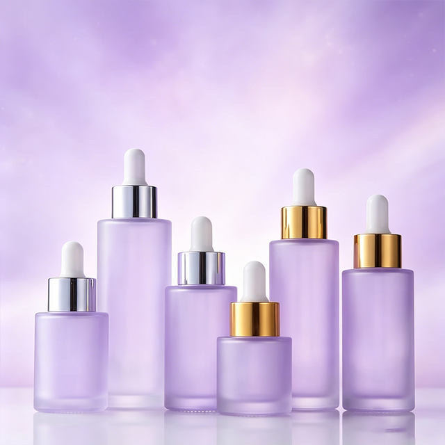 15ml 20ml 30ml 40ml 50ml 60ml 80ml 100ml Frost Custom Cosmetic Serum Essential Oil Glass Dropper Bottle with Gold Silver Cap