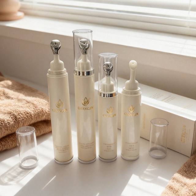Botella Plastico Redonda 10ml 15ml Airless Acrylic Pump Bottle Custom Cosmetic Tube Packaging Serum Bottle 10 ml with Box