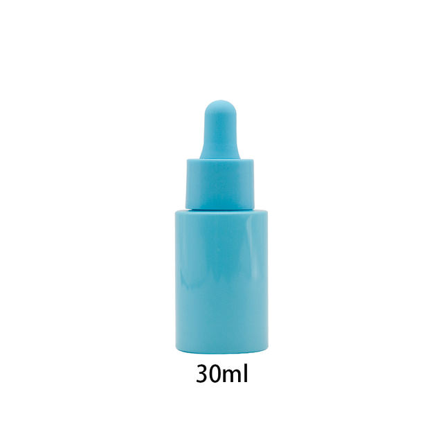 Wholesales Customization 30ml 50ml Turquoise Empty White PET Plastic Dropper Bottles for Cosmetic Serum Essential Oil Packaging