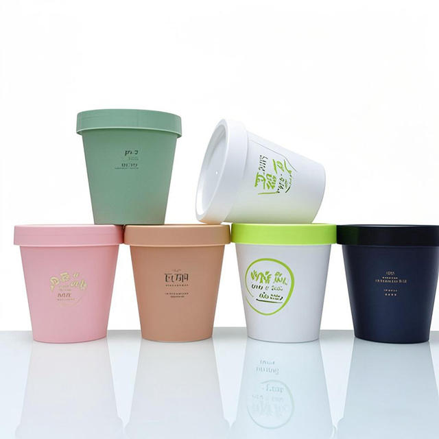 100g 200g 250g 500g 8oz Colored Frosted Cosmetic Jar Plastic PP Empty Ice Cream Body Scrub Butter Jars Face Clay Containers