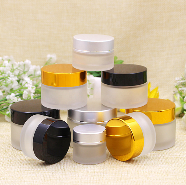 Hotsale Cream Jar 5g 10g 15g 20g 30g 50g Frosted Glass Jar Bottle Small Round Glass Jar