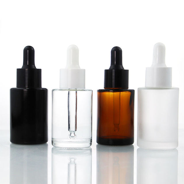 Luxury Packaging 1oz Thick Wall Cosmetic Glass Bottle with Essential Oil Dropper for Personal Care Products Glass Dropper Bottle