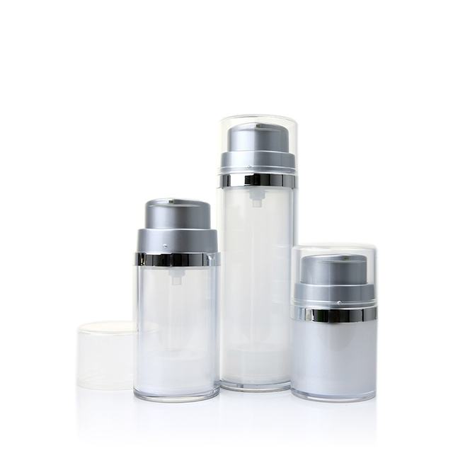 AINA Multi-capacity Cylindrical Eye/Face/Skin Care PMMA Cosmetic Serum Pump Sprayer Jar Screen Printed Airless Lotion Packaging